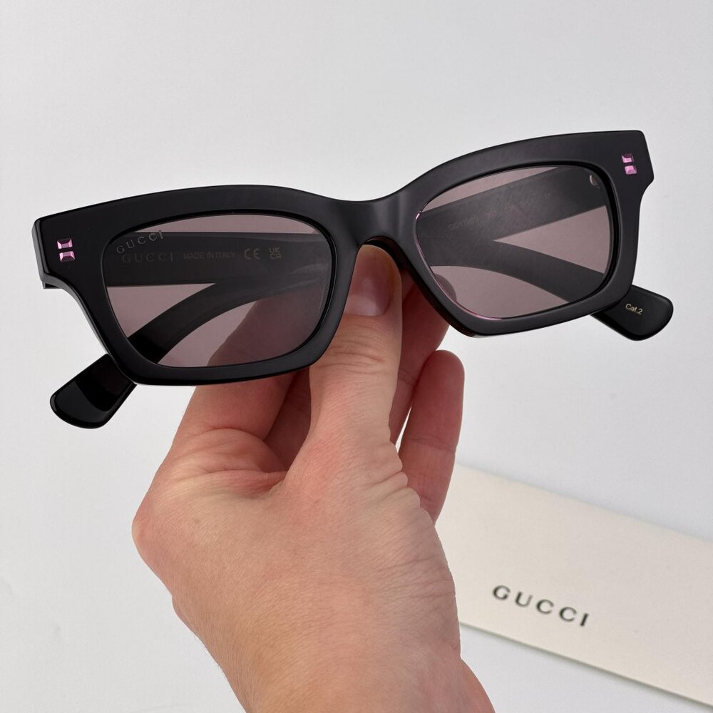 Gucci GG1790S 003 Women’s Sunglasses – Black Cat Eye Frame with Violet Lenses